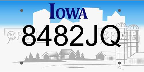 8482JQ Iowa License Plate