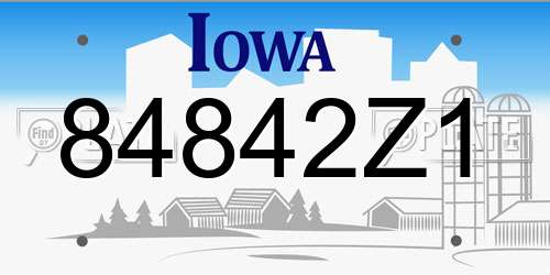84842Z1 Iowa License Plate