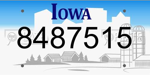 8487515 Iowa License Plate