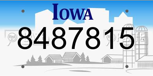 8487815 Iowa License Plate