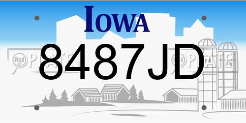 8487JD Iowa License Plate