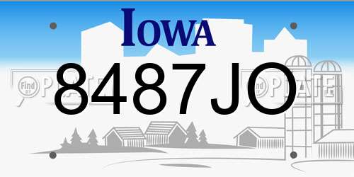 8487JO Iowa License Plate