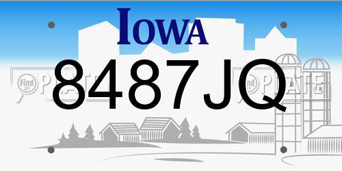 8487JQ Iowa License Plate