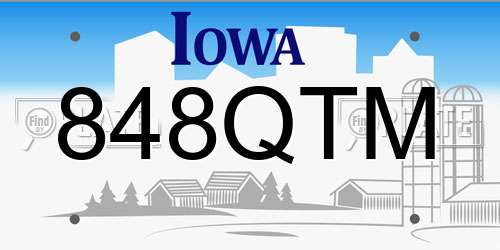 848QTM Iowa License Plate