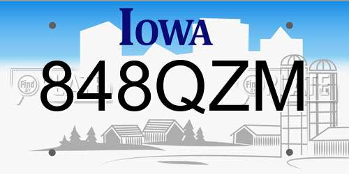 848QZM Iowa License Plate