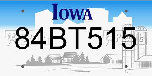84BT515 Iowa License Plate
