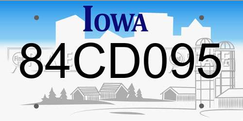 84CD095 Iowa License Plate