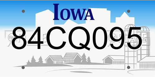 84CQ095 Iowa License Plate