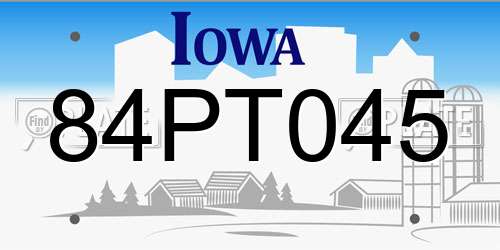 84PT045 Iowa License Plate