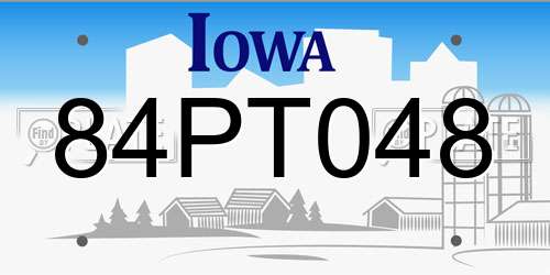 84PT048 Iowa License Plate