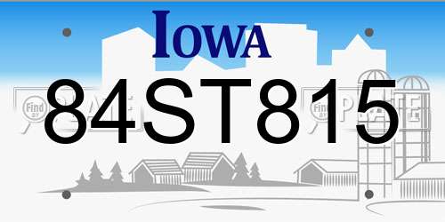 84ST815 Iowa License Plate