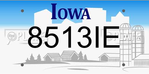 8513IE Iowa License Plate