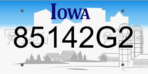 85142G2 Iowa License Plate