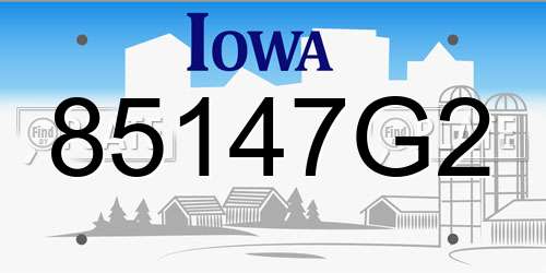 85147G2 Iowa License Plate