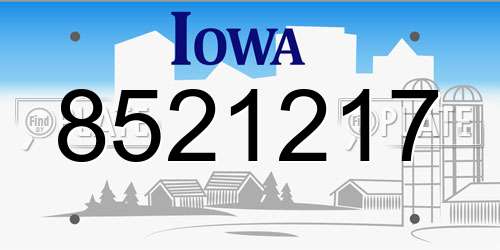 8521217 Iowa License Plate