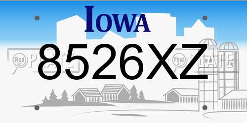 8526XZ Iowa License Plate