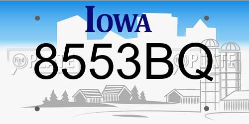 8553BQ Iowa License Plate
