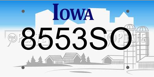 8553SO Iowa License Plate