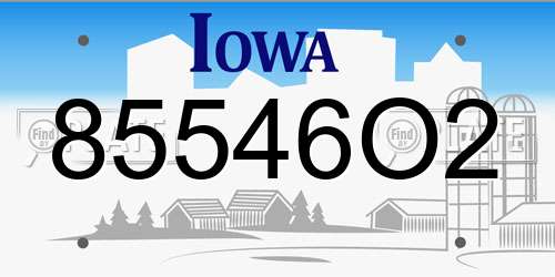 85546O2 Iowa License Plate