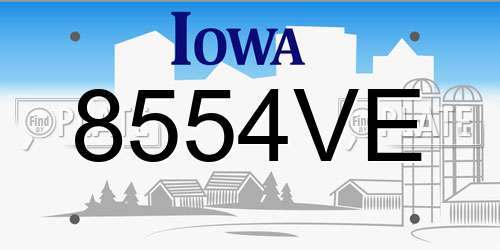 8554VE Iowa License Plate