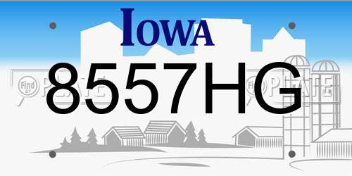 8557HG Iowa License Plate