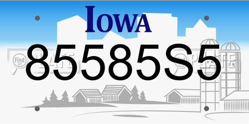 85585S5 Iowa License Plate