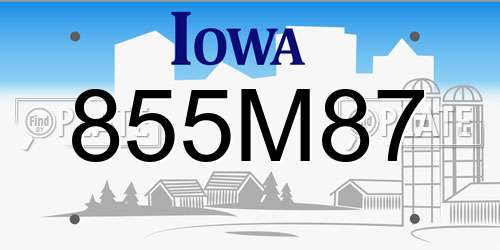 855M87 Iowa License Plate
