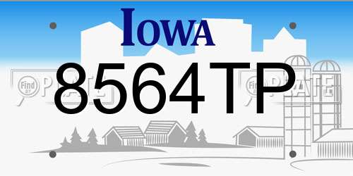 8564TP Iowa License Plate