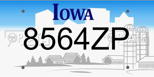 8564ZP Iowa License Plate
