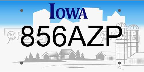 856AZP Iowa License Plate