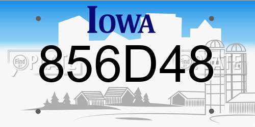 856D48 Iowa License Plate