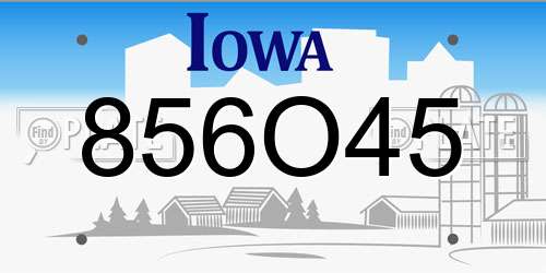 856O45 Iowa License Plate