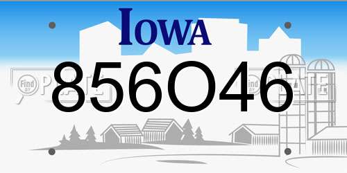 856O46 Iowa License Plate