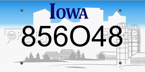 856O48 Iowa License Plate