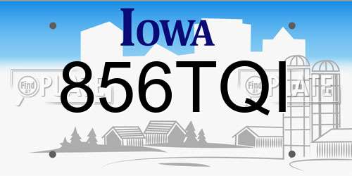 856TQI Iowa License Plate