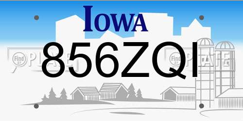 856ZQI Iowa License Plate