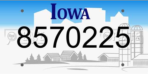 8570225 Iowa License Plate