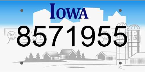 8571955 Iowa License Plate