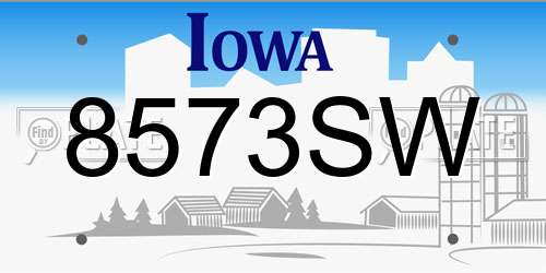 8573SW Iowa License Plate