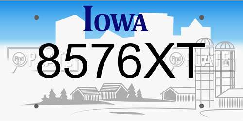 8576XT Iowa License Plate