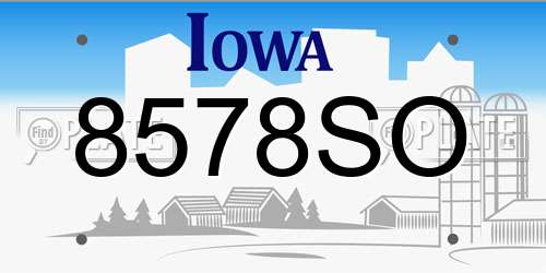 8578SO Iowa License Plate
