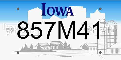 857M41 Iowa License Plate