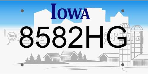 8582HG Iowa License Plate
