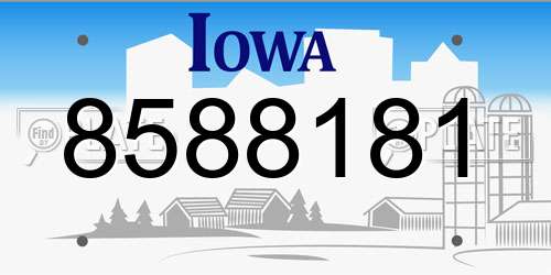 8588181 Iowa License Plate