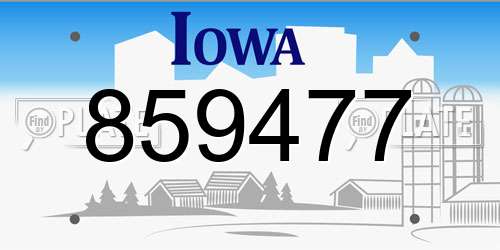 859477 Iowa License Plate