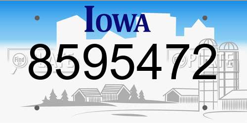 8595472 Iowa License Plate