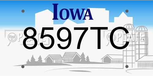 8597TC Iowa License Plate