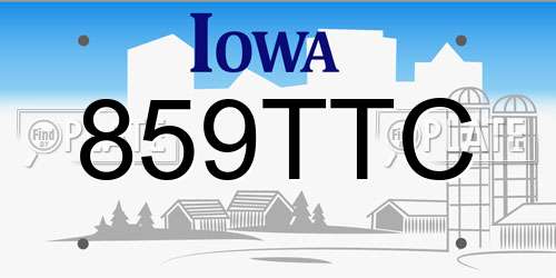 859TTC Iowa License Plate
