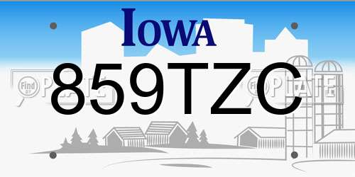 859TZC Iowa License Plate