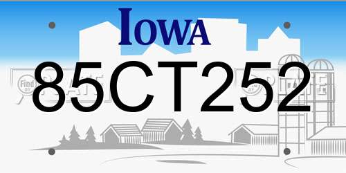 85CT252 Iowa License Plate